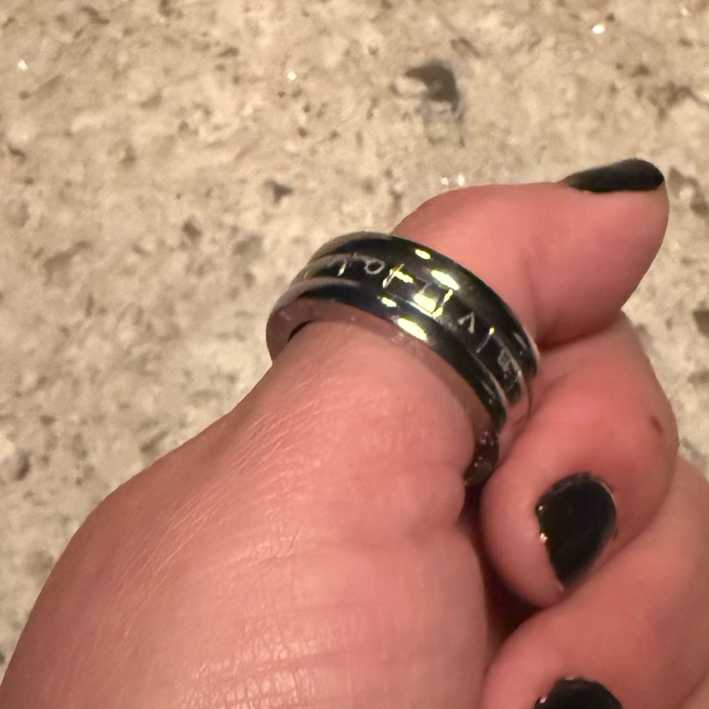 Stainless steel anxiety ring size 13